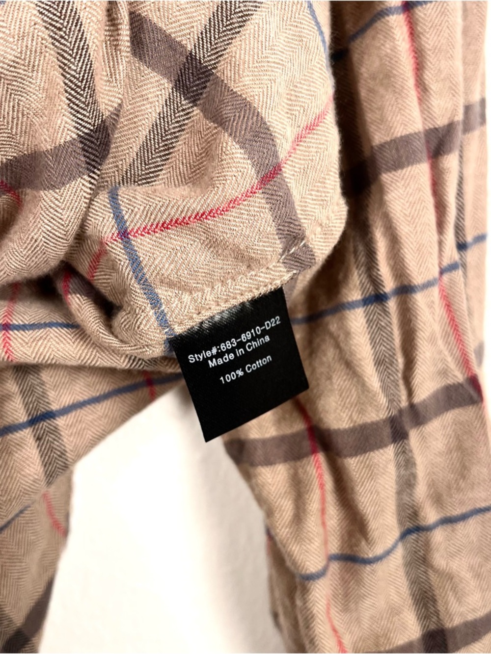 Jenni Kayne Lightweight Plaid Cotton Flannel Buttondown Shirt in Tan Beige - Picture 6 of 7